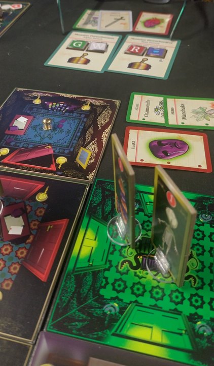 Cabinet of Fears cards and play area