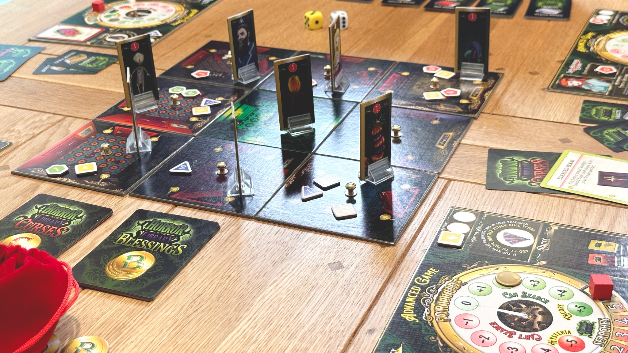 Room tiles and players exploring the shifting Library