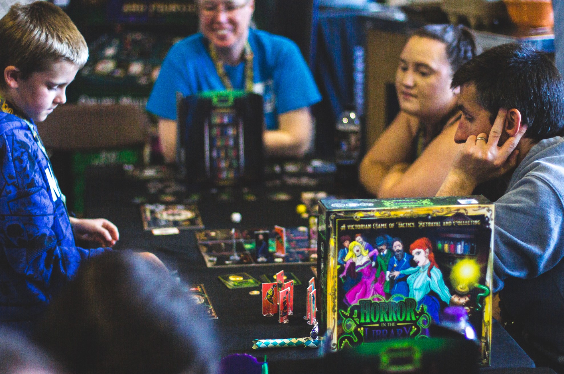 People gathered around Horror in the Library during a live public demo