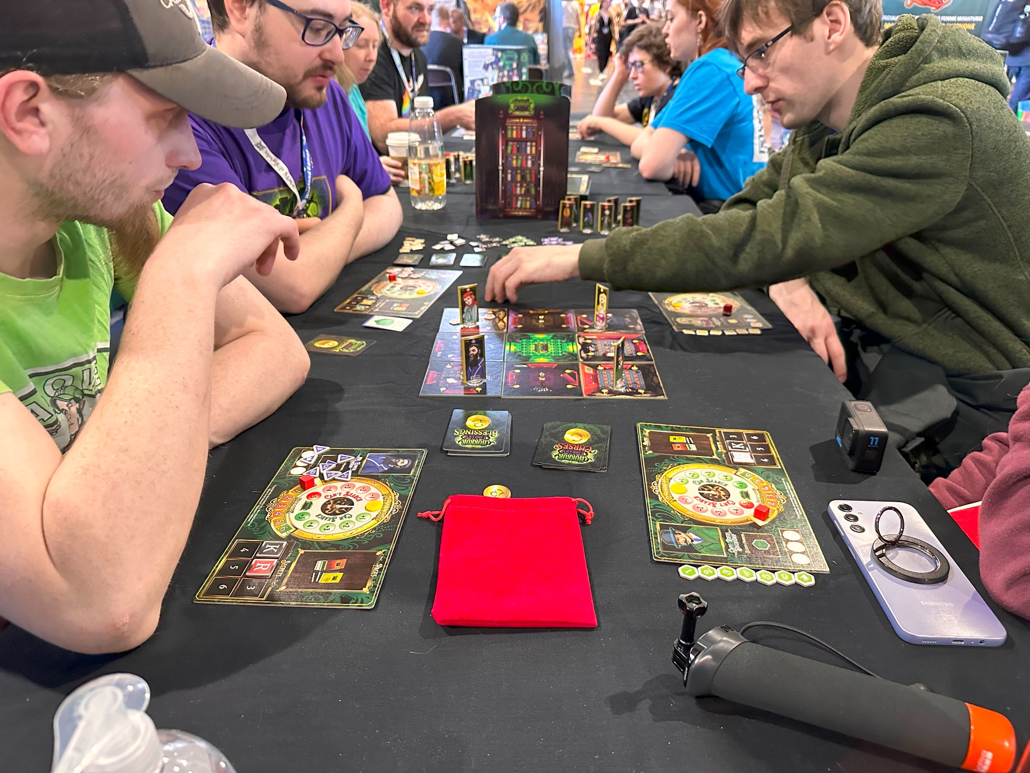 Horror in the Library table setup and player boards
